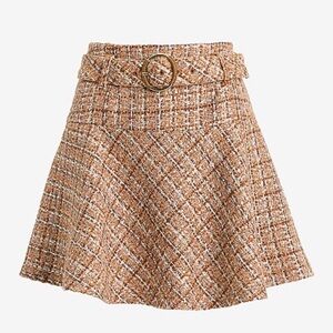 Express High Waisted Belted Mini Fit and Flare Skirt